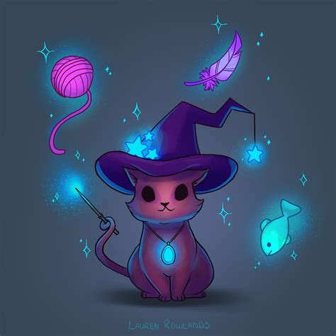 Magical cat cartoon